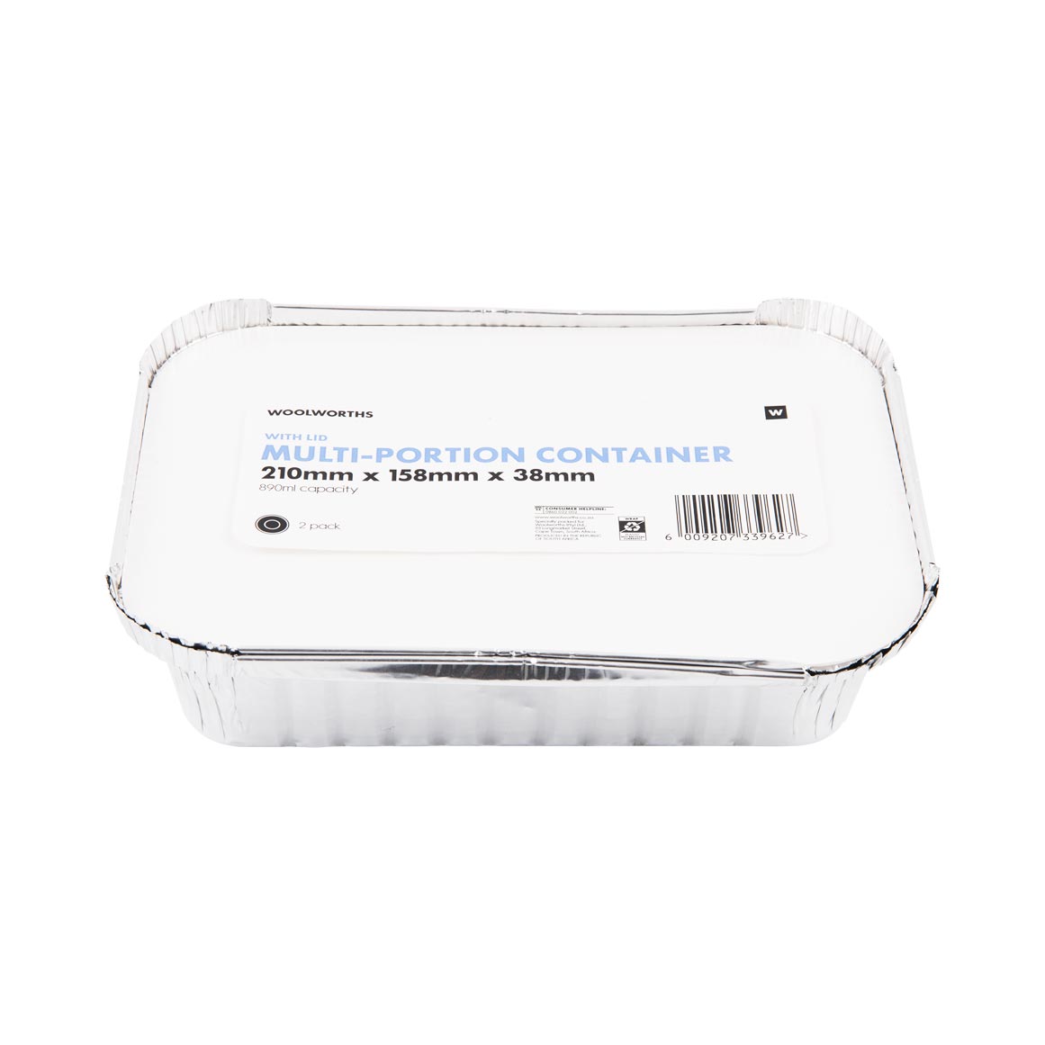 Multi-Portion Foil Container with Lid 2 pk