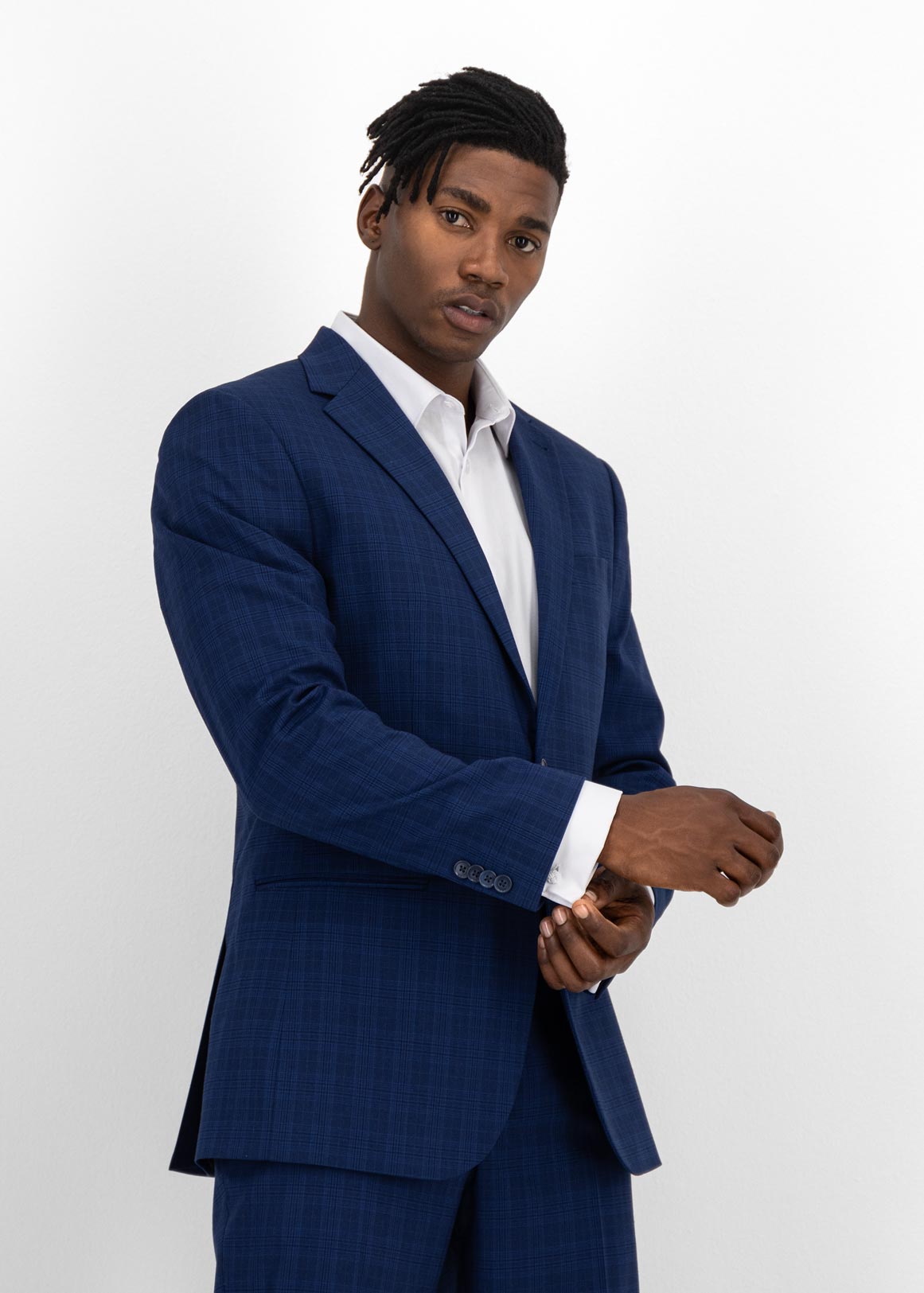 Navy Check Viscose Blend Suit Jacket | Woolworths.co.za