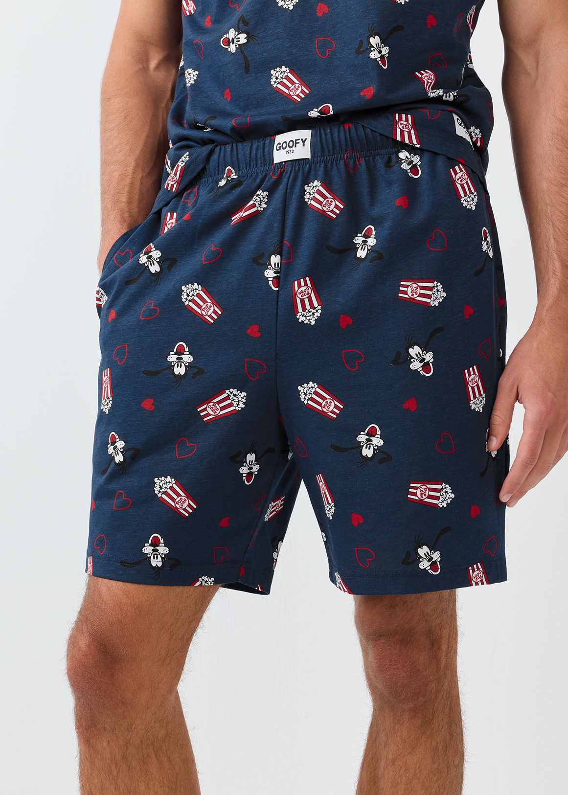Navy Goofy Cotton Sleep Shorts