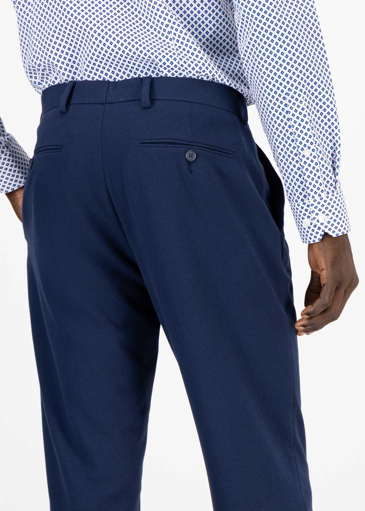 Navy Slim Fit Bi-stretch Trousers