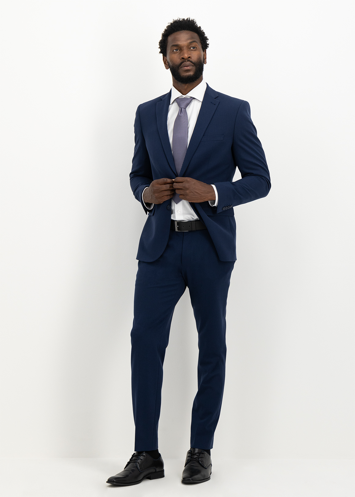 Navy Slim Fit Bi-stretch Trousers | Woolworths.co.za