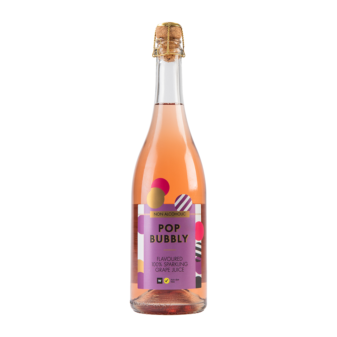 Non Alcoholic Pop Bubbly Sparkling Grape Flavoured Juice 750 ml