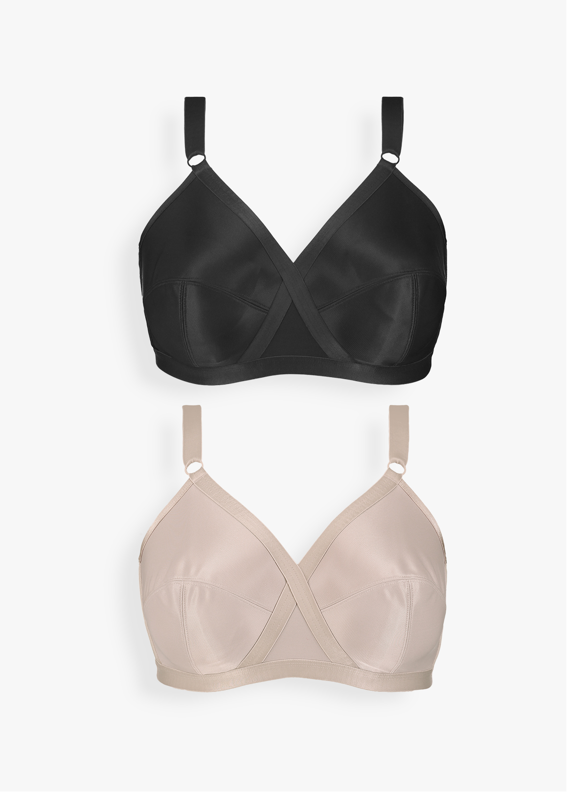 Non Padded Non-wire Full Cup Bra 2 Pack B - DD