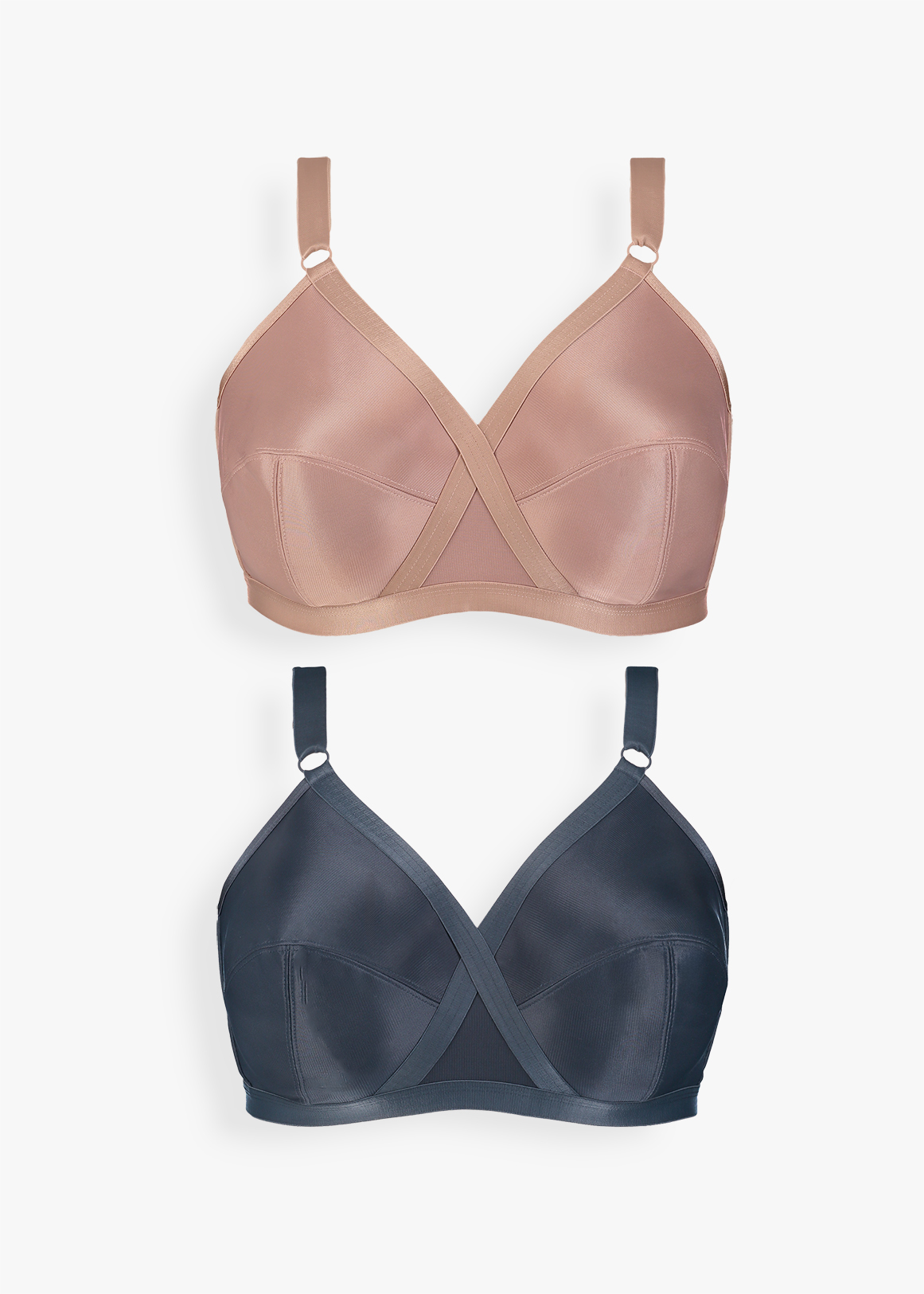Non Padded Non-wire Full Cup Bra 2 Pack B - DD