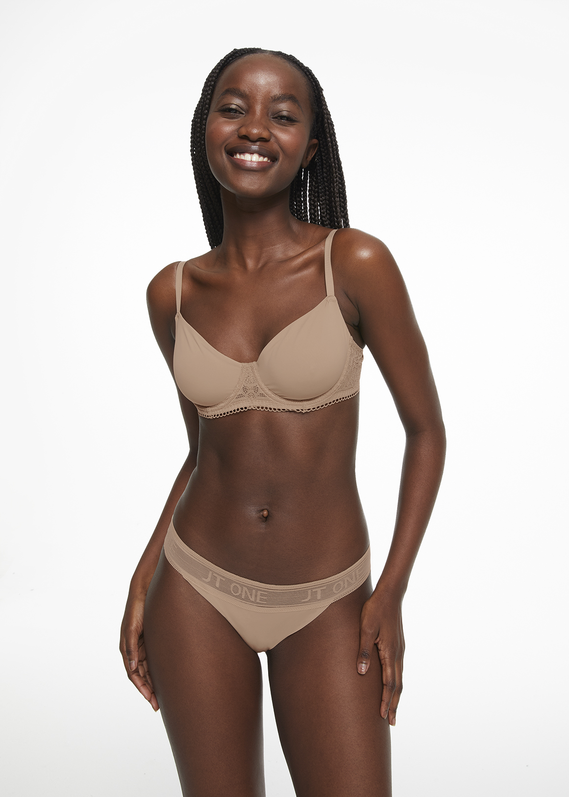 Non Padded Underwire Lace Inset Balconette Bra A-D