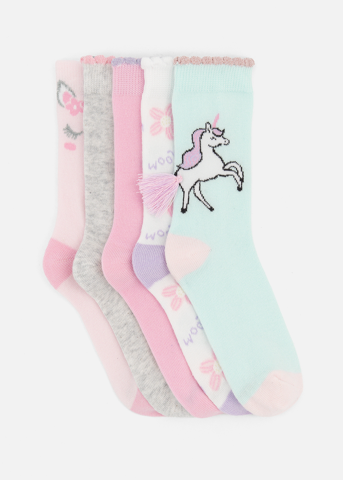 Novelty Cotton Rich Ankle Socks 5 Pack