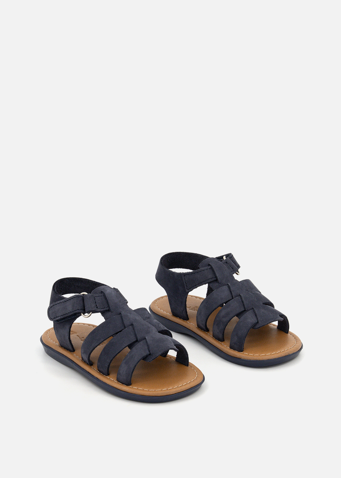 First Steps Baby Boys' Open Toe Sandals - Faux Leather Strap Sandals For Toddlers