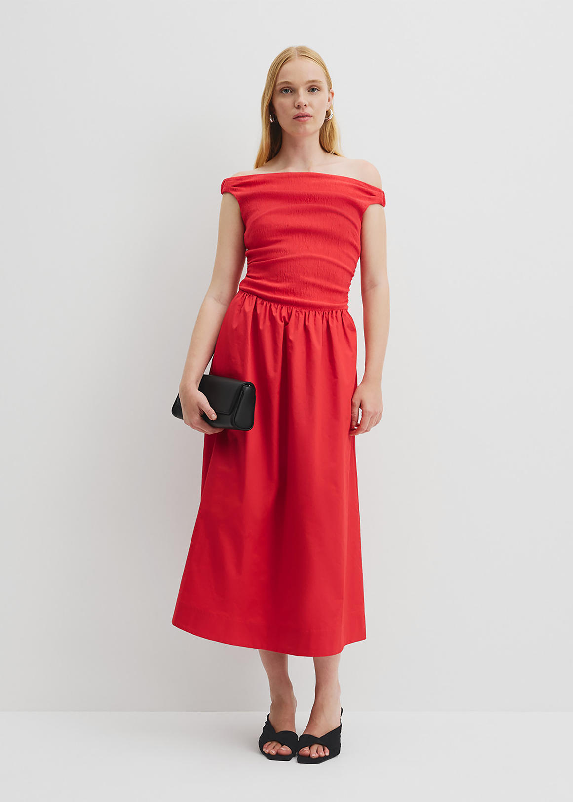 Off Shoulder Midi Dress