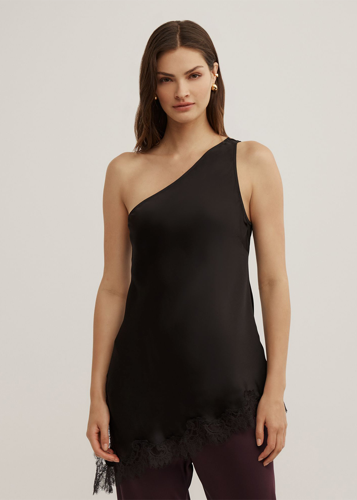 One Shoulder Lace Top