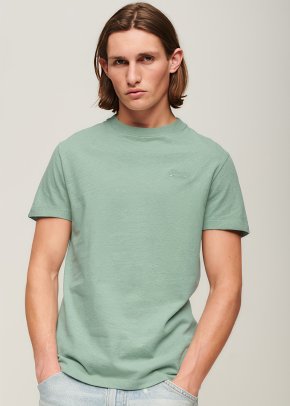 Men's Organic Cotton Essential Logo T-Shirt in Light Mint Green Marl