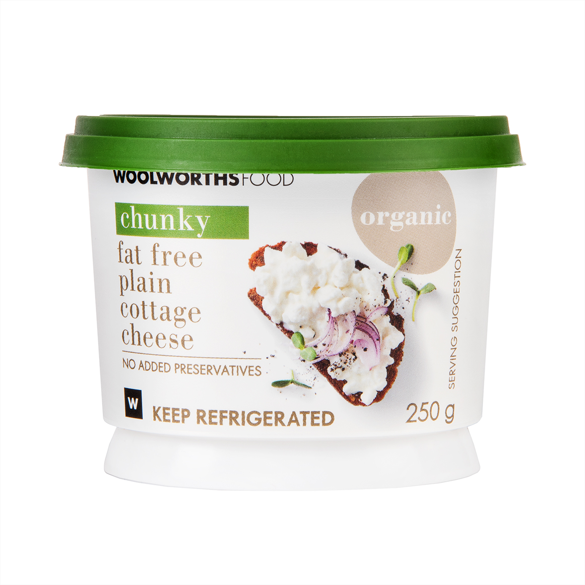 Photo of Organic Fat Free Chunky Plain Cottage Cheese 250 g