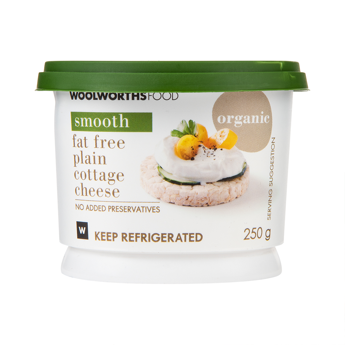 Photo of Organic Fat Free Smooth Plain Cottage Cheese 250 g