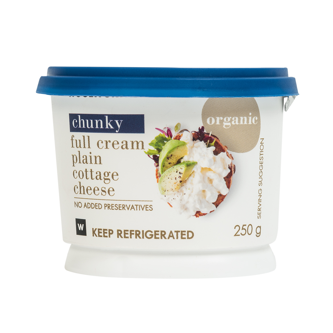 Organic Full Cream Plain Chunky Cottage Cheese 250 g