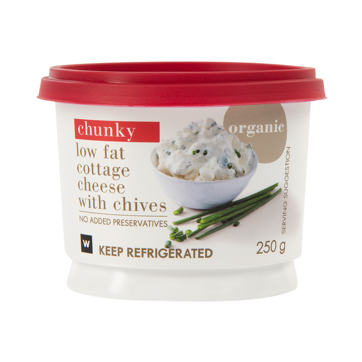 Organic Low Fat Chunky Cottage Cheese With Chives 250 G Woolworths co za organic-low-fat-chunky-cottage-cheese-with-chives-250-g-woolworths-co-za