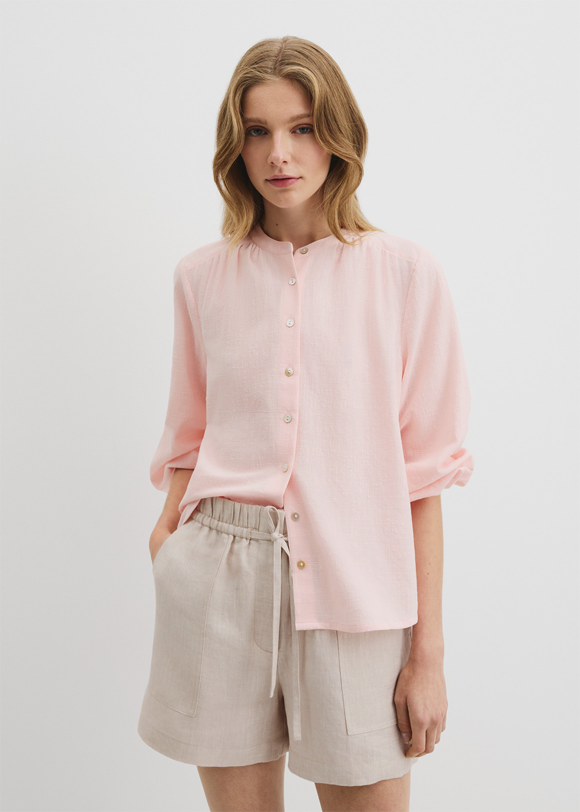 Organically Grown Cotton Blouson Blouse
