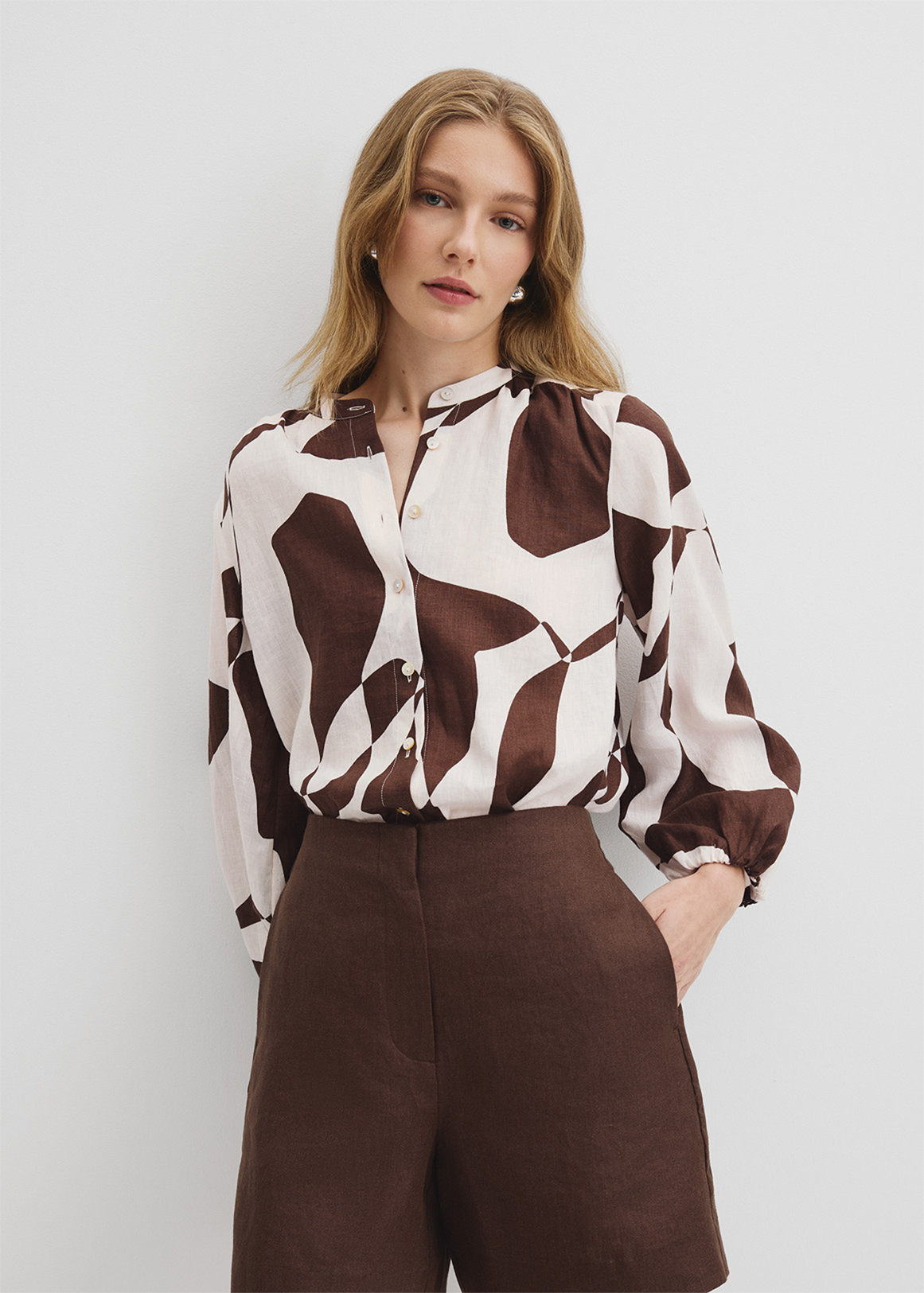 Organically Grown Cotton Blouson Blouse