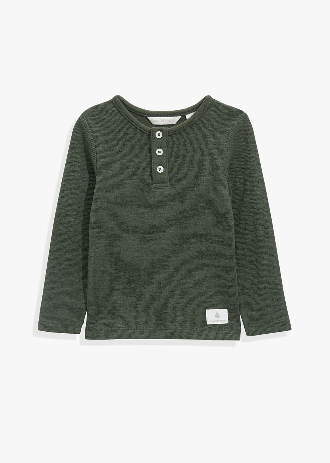 Organically Grown Cotton Double Faced Textured Henley | Woolworths.co.za