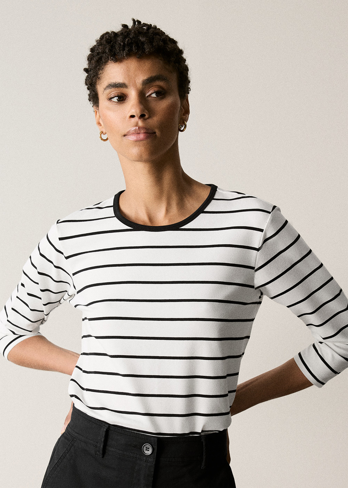 Organically Grown Cotton Stripe 3 4 Sleeve T Shirt Woolworths co za organically-grown-cotton-stripe-3-4-sleeve-t-shirt-woolworths-co-za