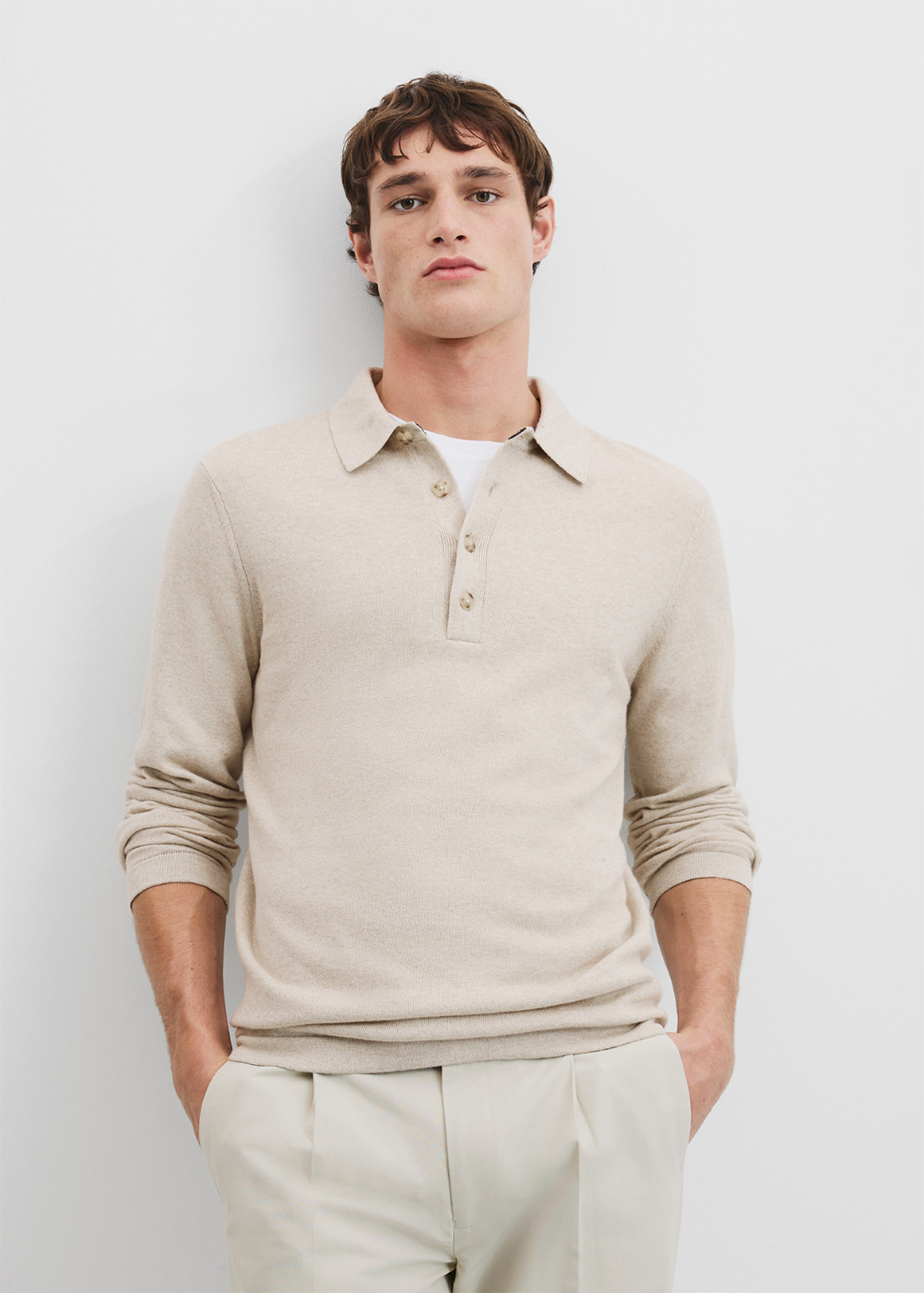 Organically Grown Cotton Wool Knit Polo