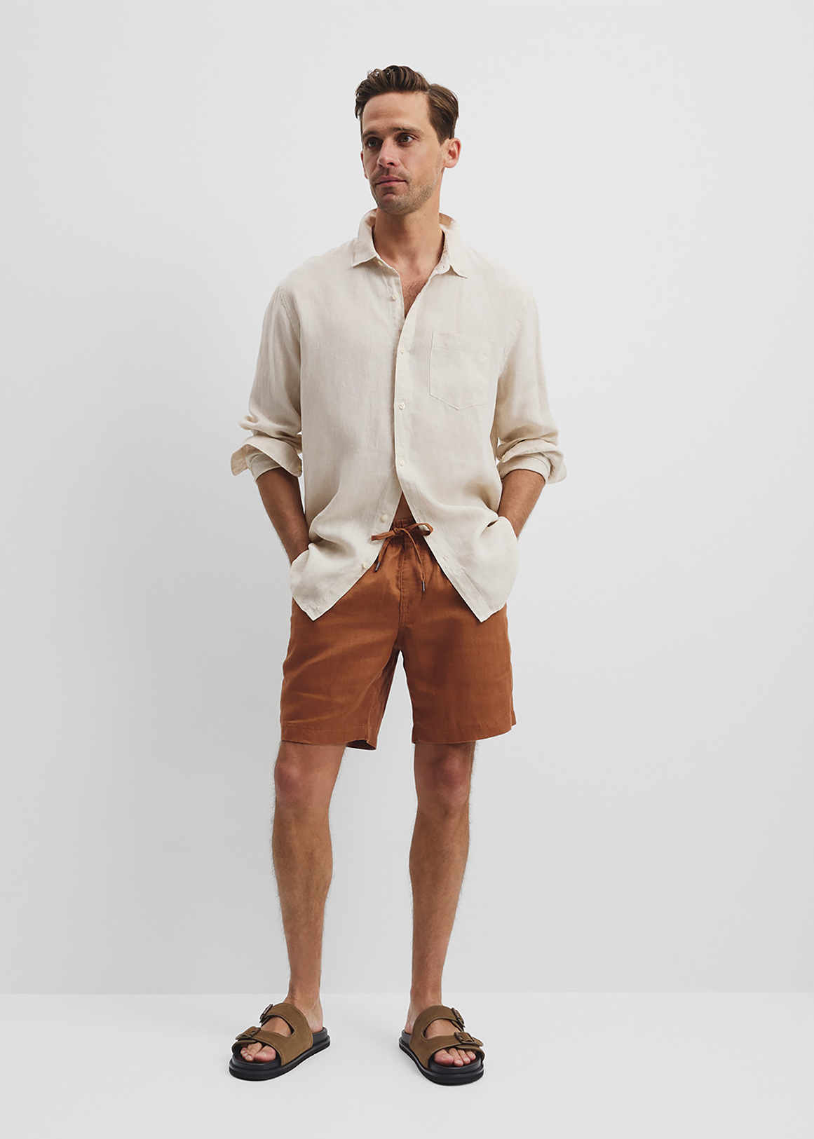 Organically Grown Linen Drawcord Short