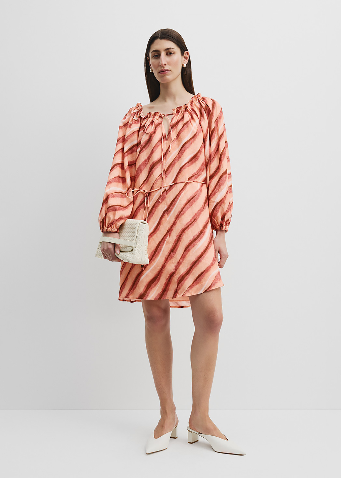 Organically Grown Linen Ruched Mini Dress