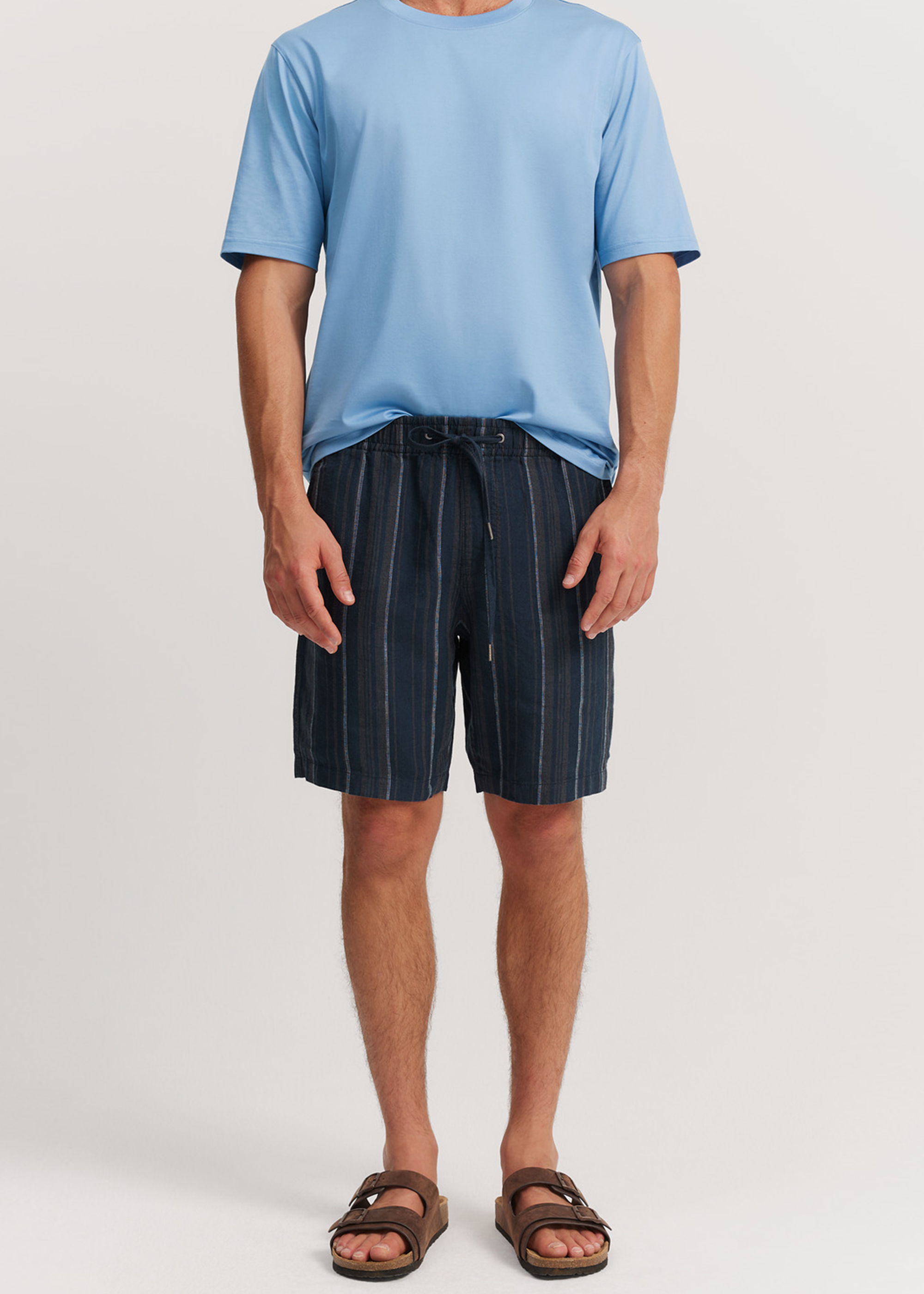 Organically Grown Linen Stripe Drawcord Short | Woolworths.co.za