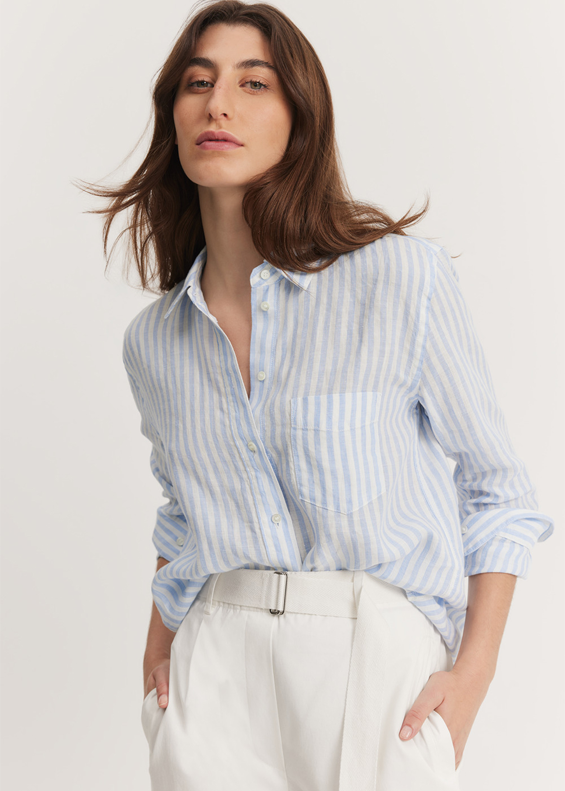 Organically Grown Linen Stripe Shirt | Woolworths.co.za