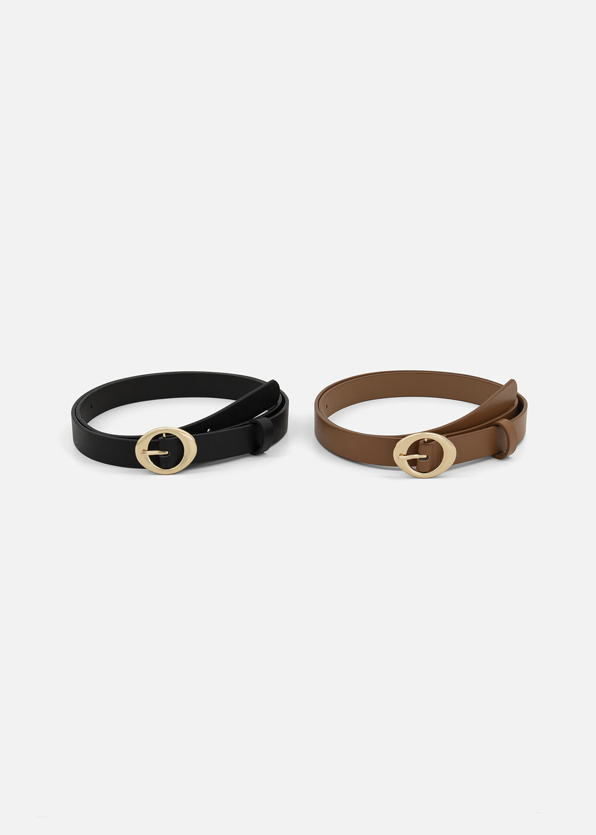 Oval Buckle Belts 2 Pack