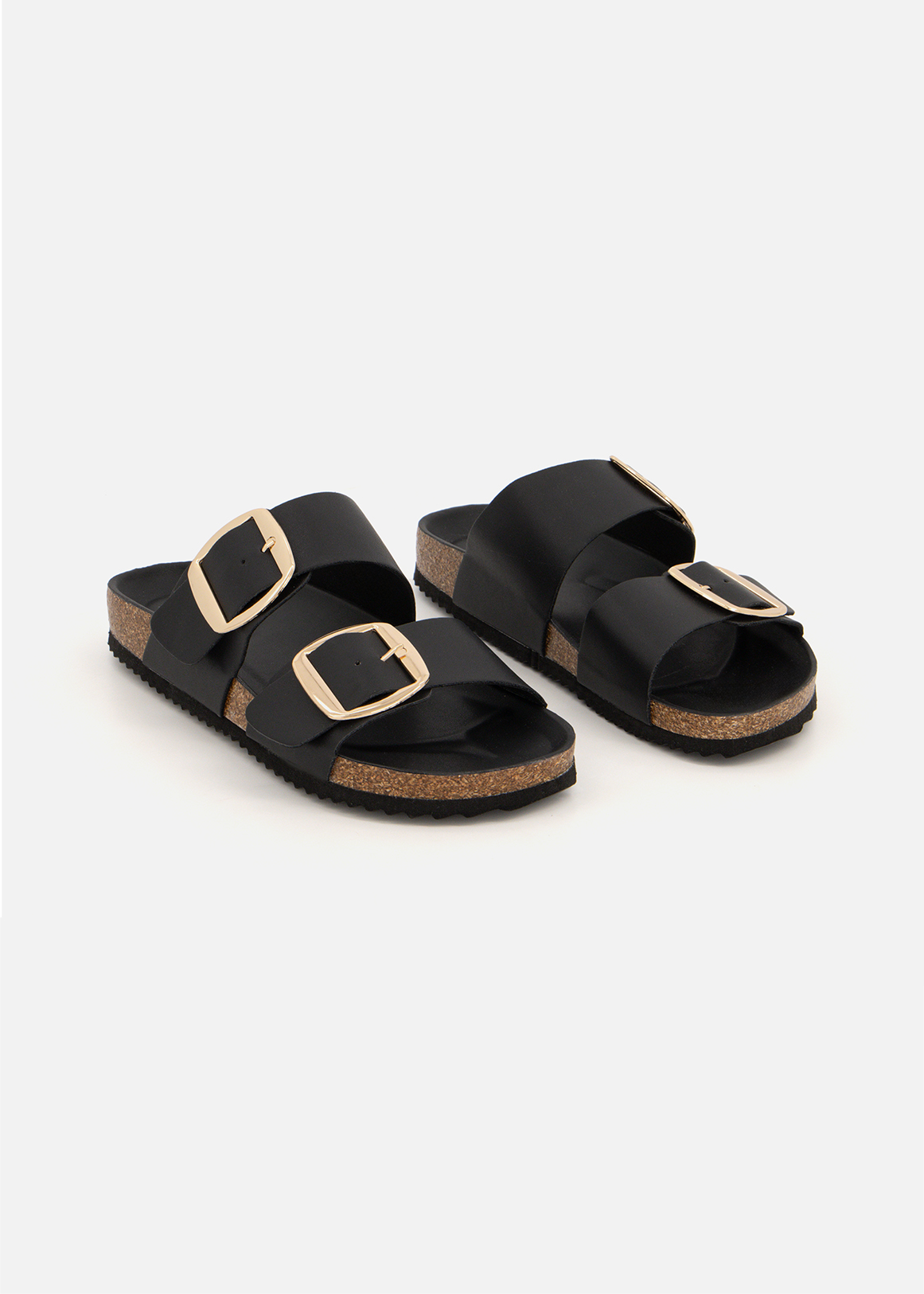 Oversize Buckle Moulded Mules