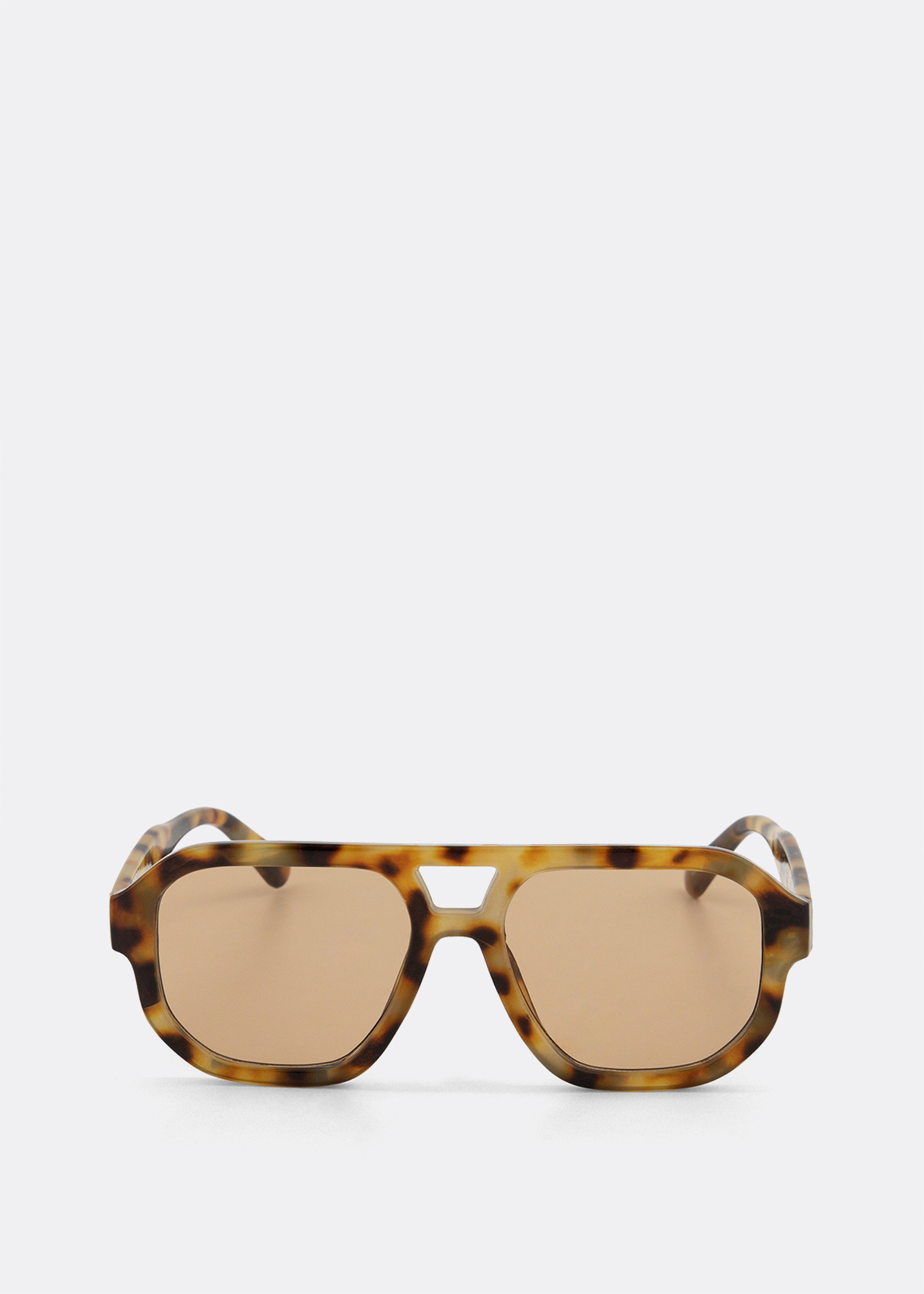 Oversize Tortoiseshell Aviator Sunglasses
