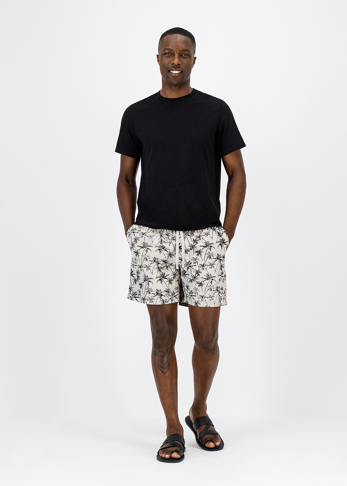 Palm Print Cotton Deck Shorts | Woolworths.co.za
