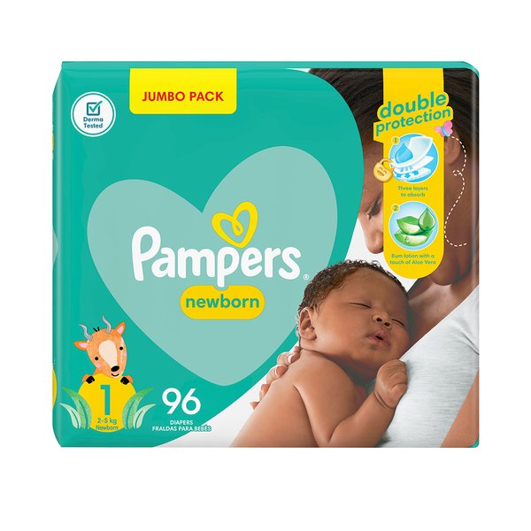 Stoop End Supple Pampers Baby-dry Newborn No.1 (2 - 5 kg) 96 pk | Woolworths.co.za