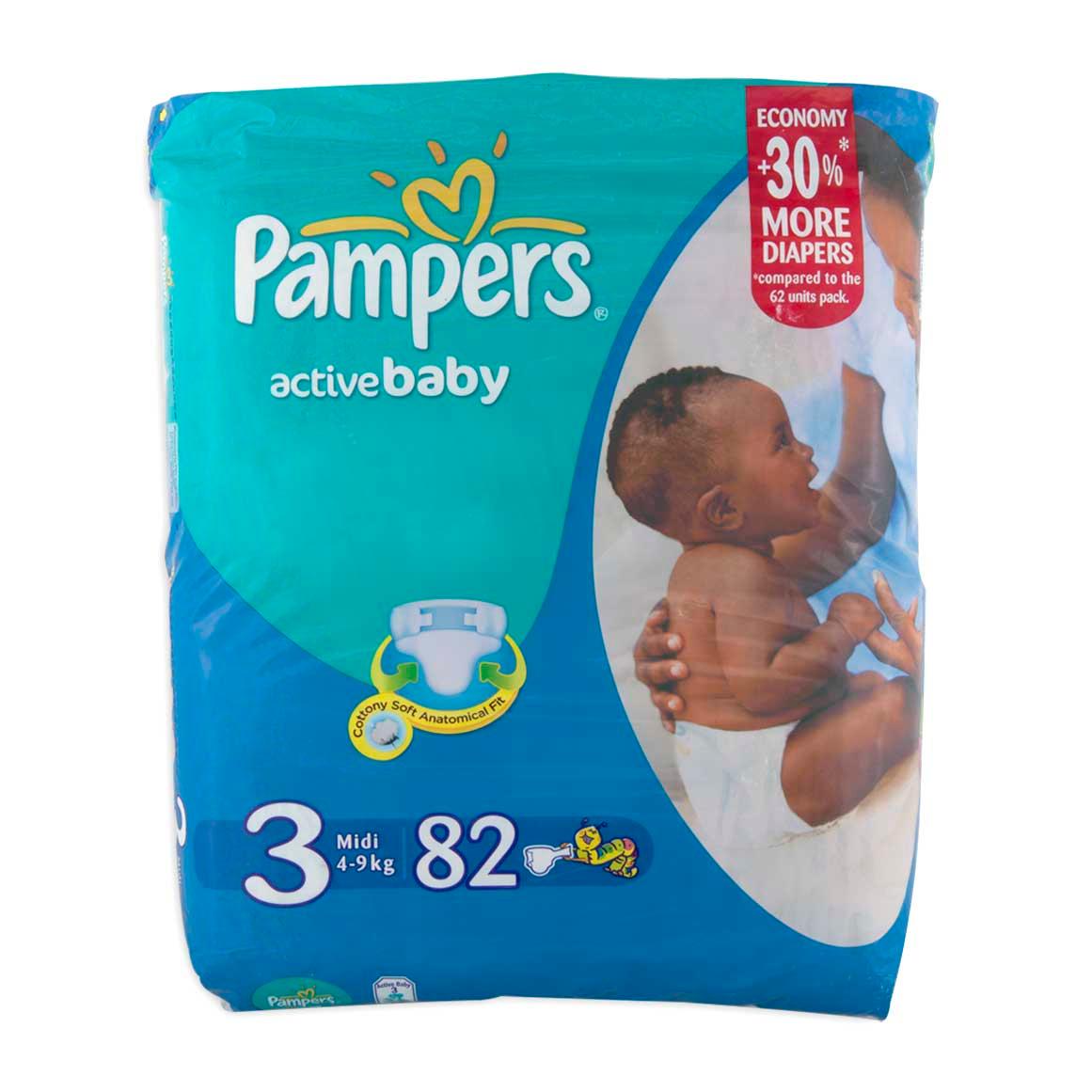 Pampers Active Baby Nappies (58) Size (4-9kg), Pampers New Baby