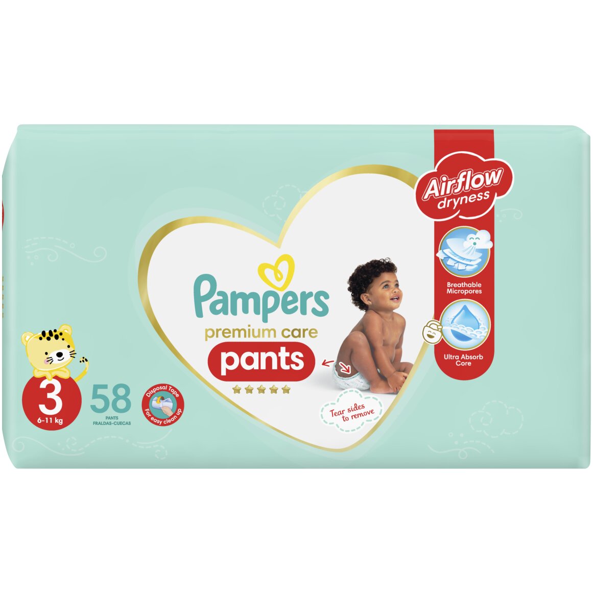 Pampers Premium Care Pants No.3 (6 - 11 kg) 58 pk