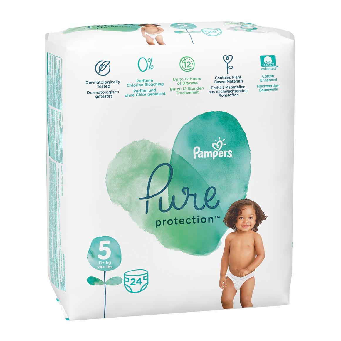 Pampers Pure Protection No 5 (11+ kg) Nappies 24 pk
