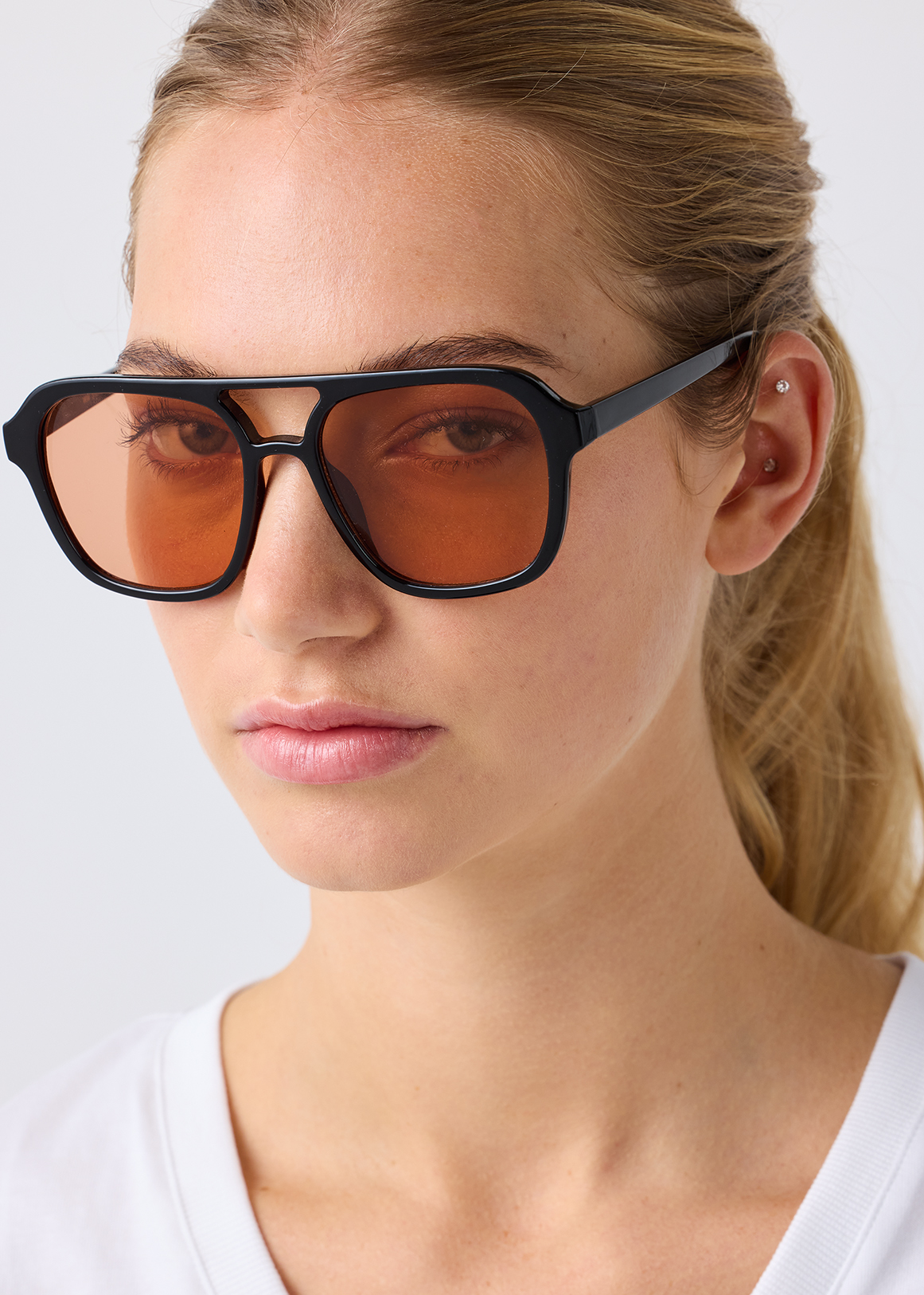 Peach Lens Aviator Sunglasses