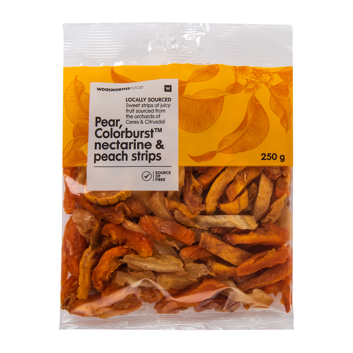 Pear, Colorburst™ Nectarine and Peach Dried Fruit Strips 250 g