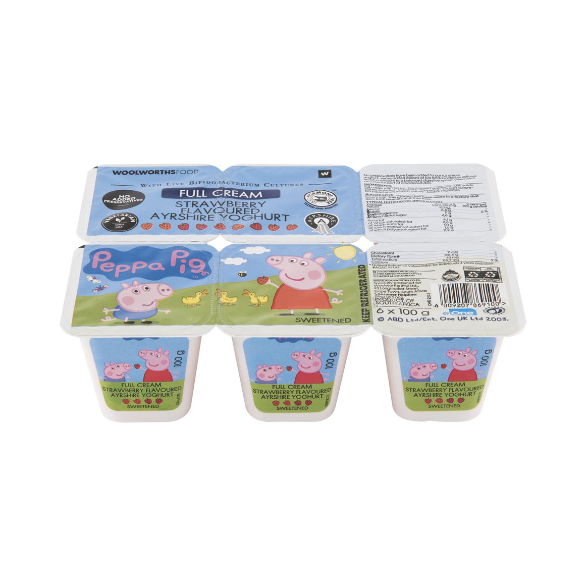 Peppa Pig™ Full Cream Ayrshire Strawberry Yoghurt 6 x 100 g