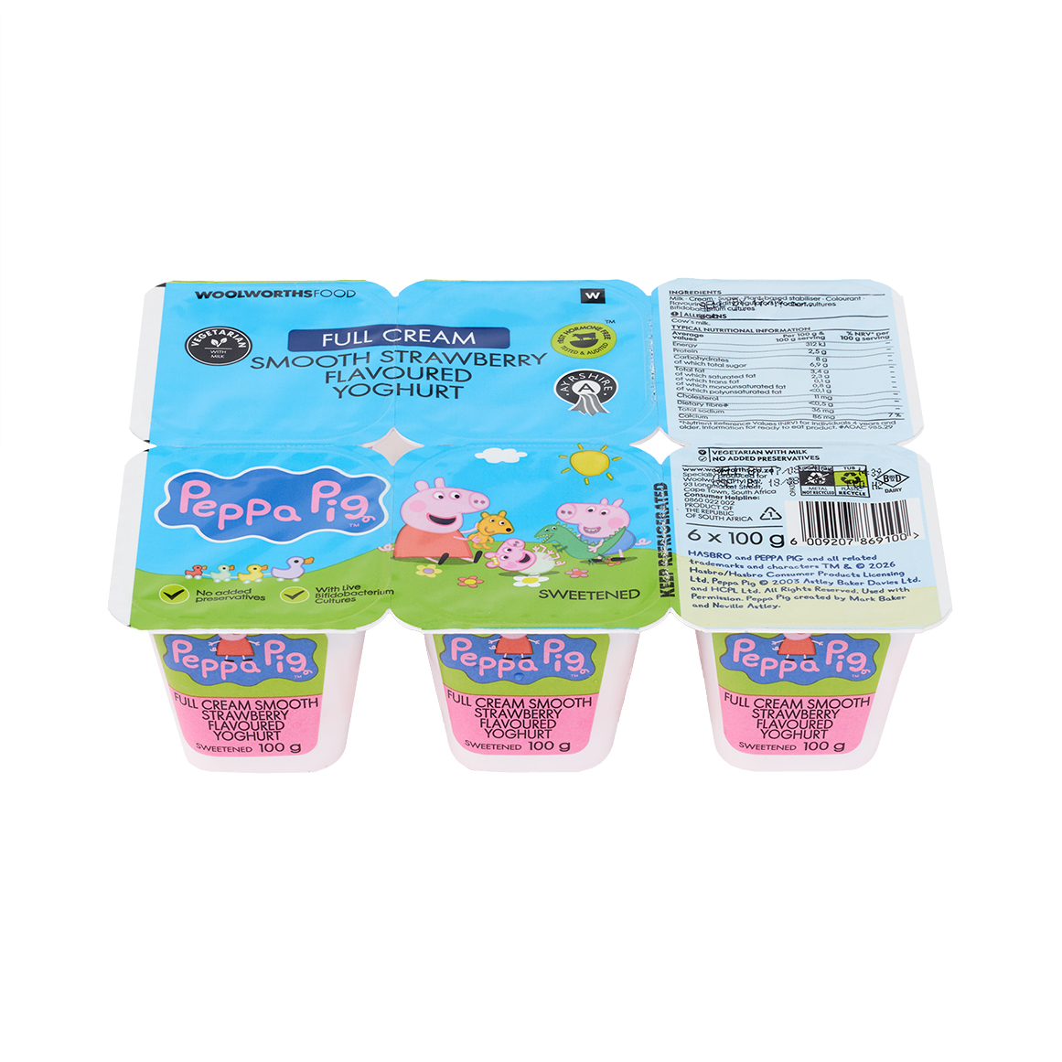 Peppa Pig™ Full Cream Ayrshire Strawberry Yoghurt 6 x 100 g