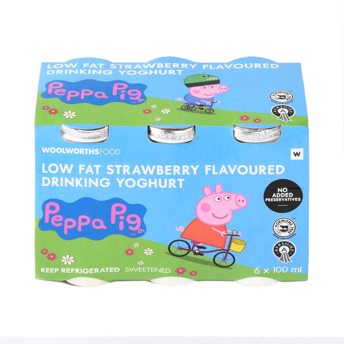 Peppa Pig Low Fat Ayrshire Strawberry Drinking Yoghurt 6 X 100 Ml peppa-pig-low-fat-ayrshire-strawberry-drinking-yoghurt-6-x-100-ml
