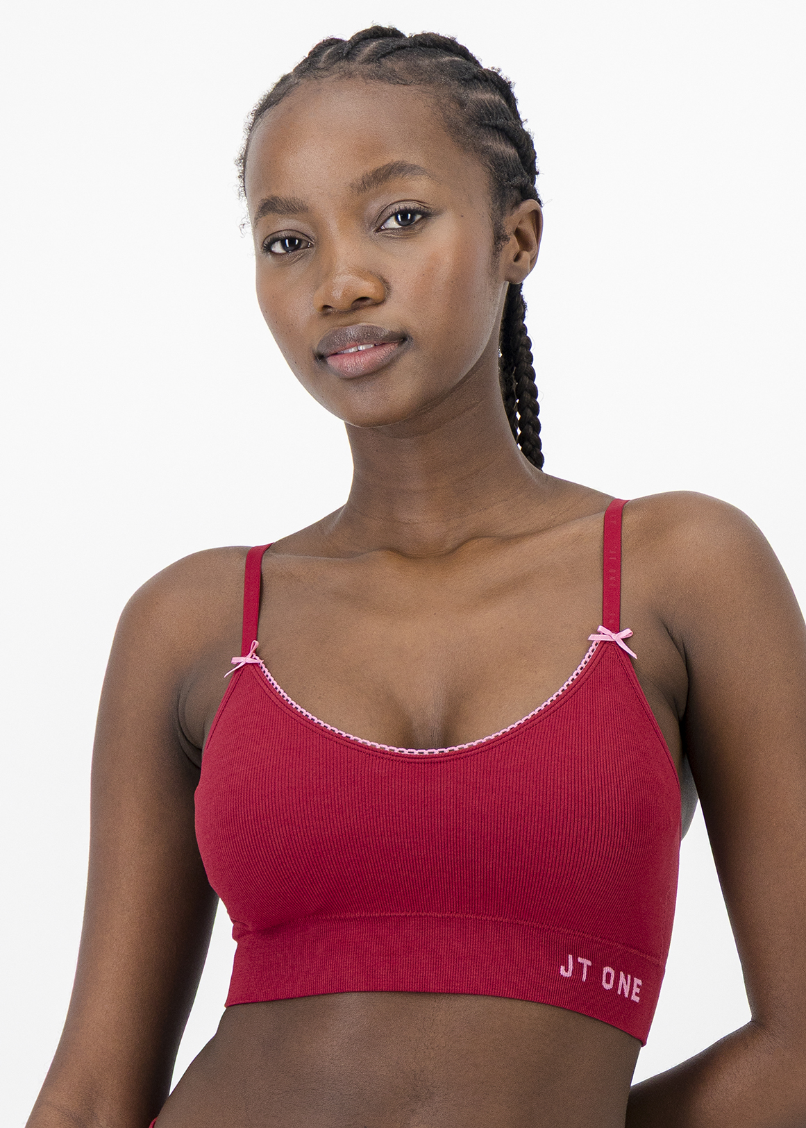Picot Trim Ribbed Seamless Bralette