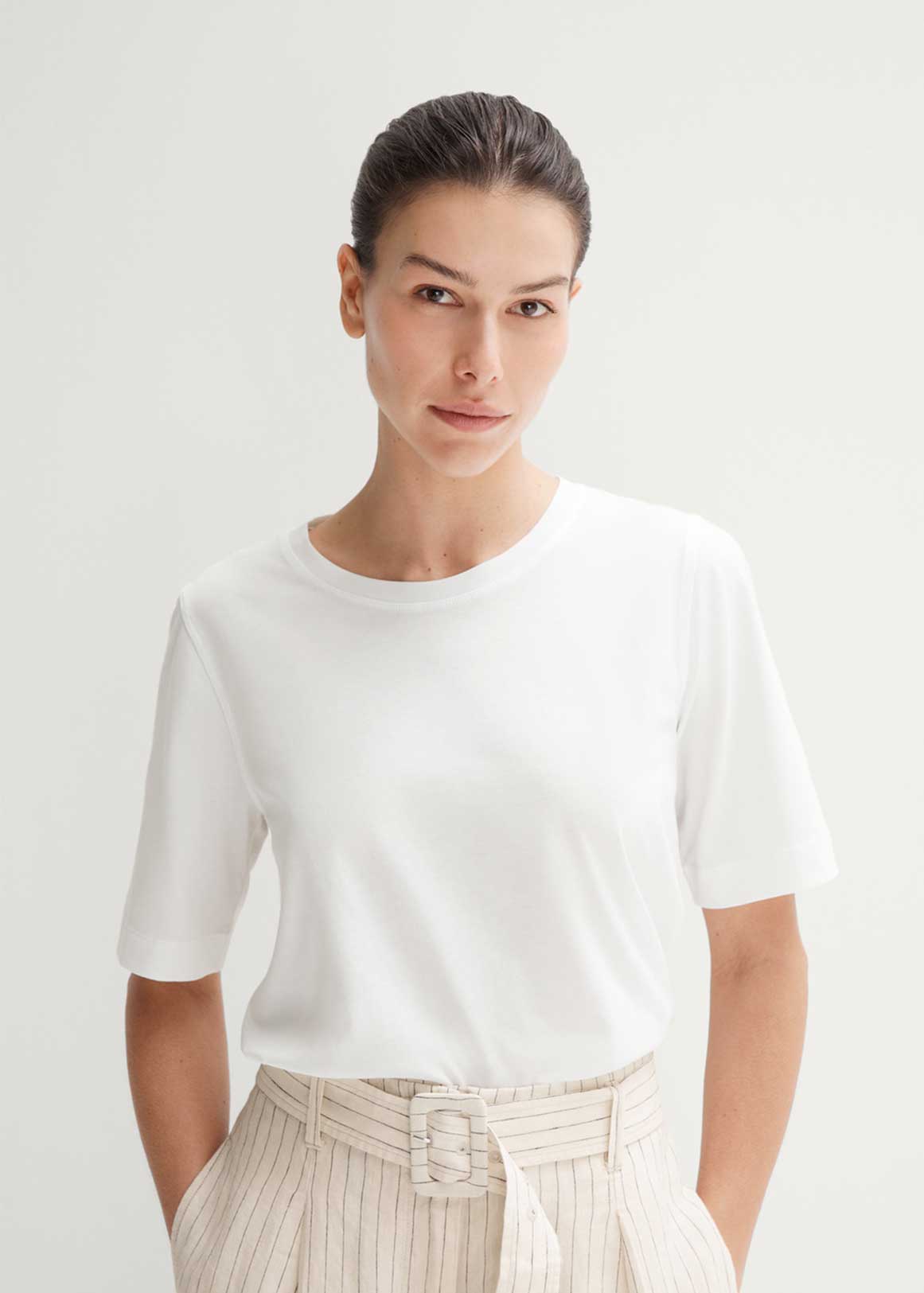 Pima Cotton Half Sleeve Relaxed T-shirt | Woolworths.co.za