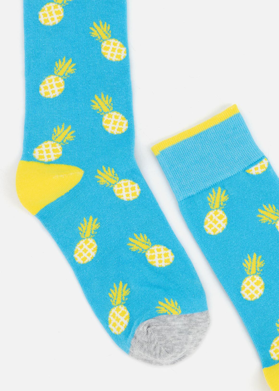 Organic Cotton Pineapple Dress Socks in Yellow