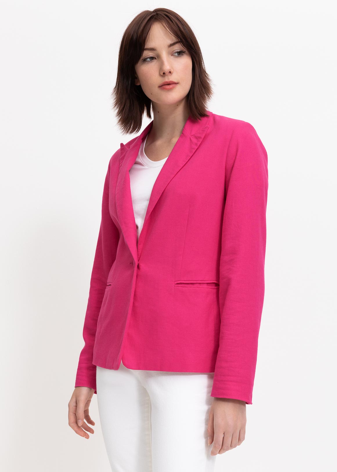Pink Linen Blend Blazer | Woolworths.co.za