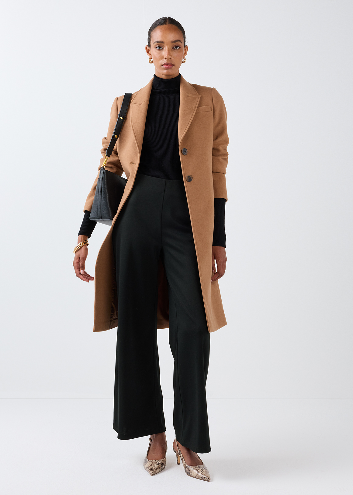 Pinstripe Ponte Wide Leg Pants