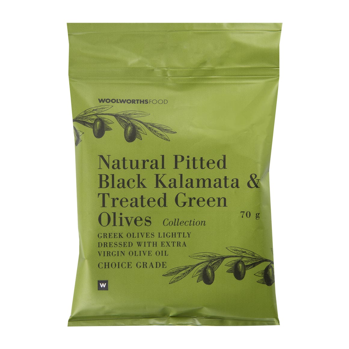 Pitted Black Kalamata and Green Olives 70 g