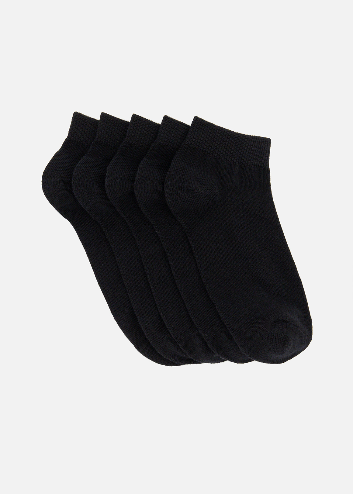 Plain Cropped Cotton Rich Socks 5 Pack