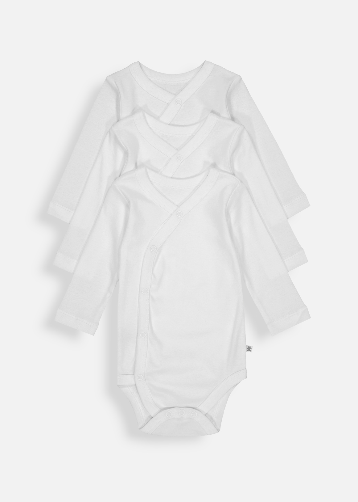 Plain Organic Cotton Wrap Bodyvests 3 Pack