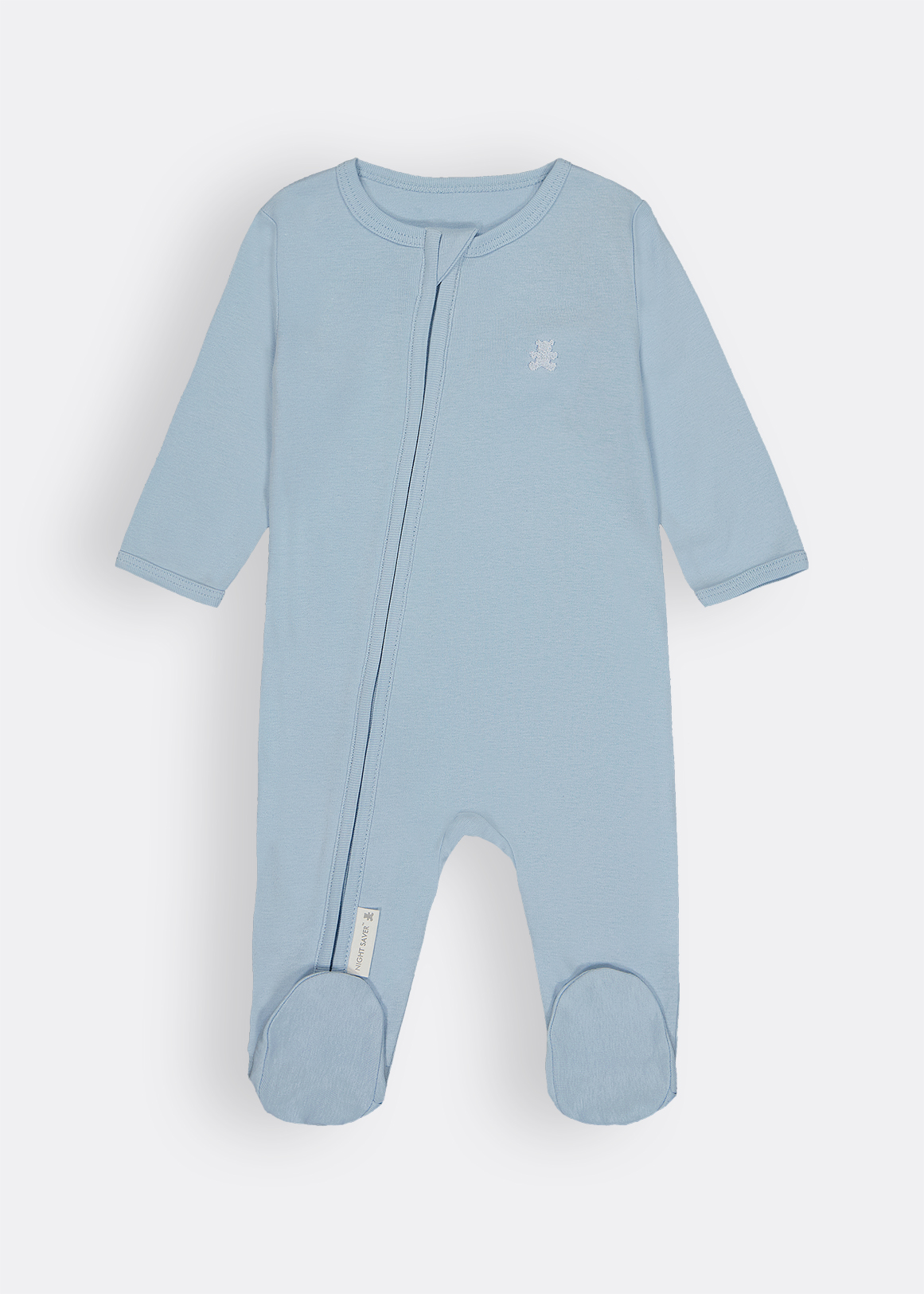 Plain Organic Cotton Zip Sleepsuit