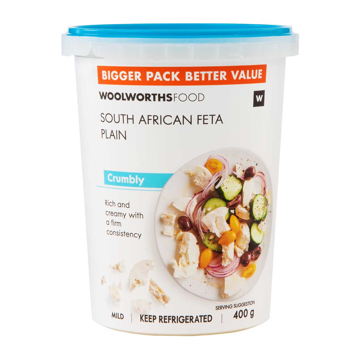 Plain South African Feta Cheese 400 g